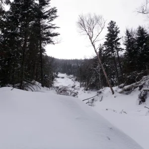 Looking up the slide from the crossing